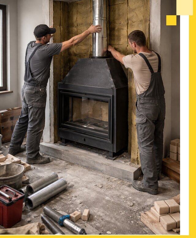 Изготовление и монтаж закрытых каминов в Павловском Посаде под ключ