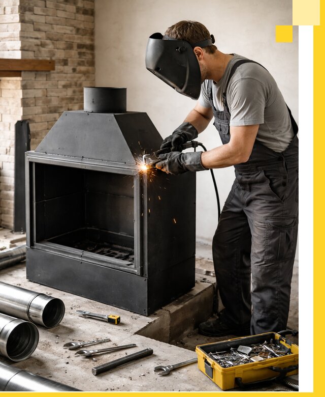 Продажа и установка металлических каминов в Павловском Посаде под ключ