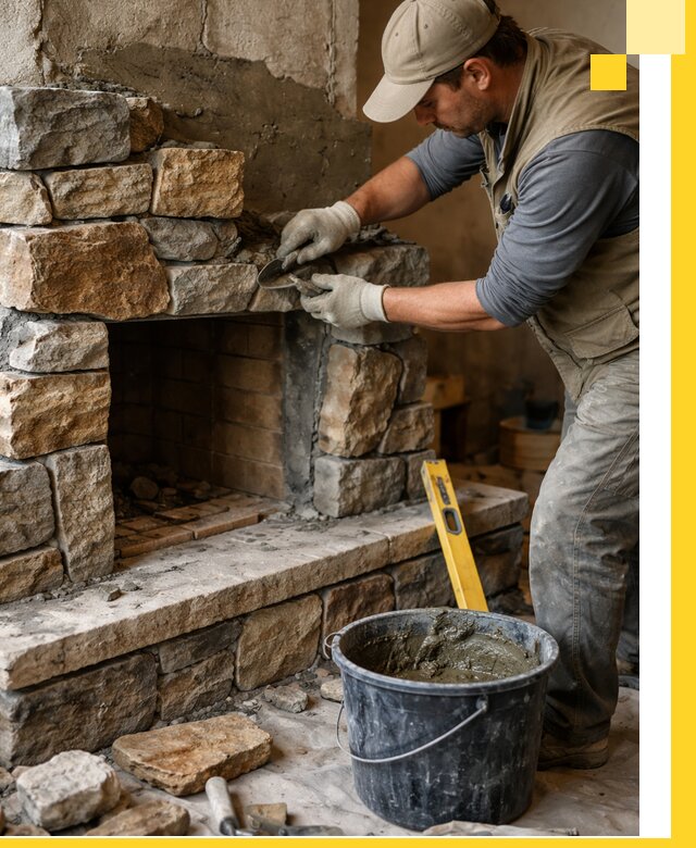 Изготовление и установка каменных каминов под ключ в Павловском Посаде