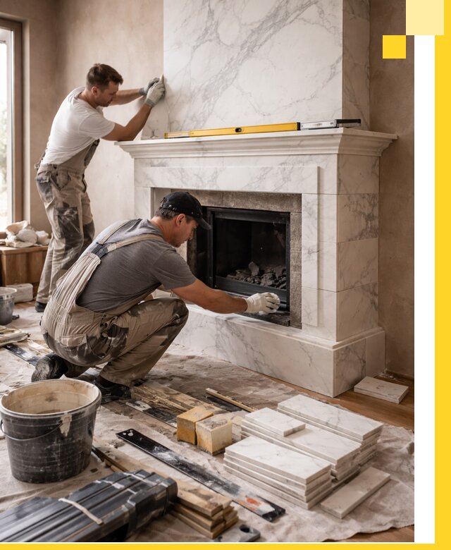 Отделка каминов в Павловском Посаде качественные облицовочные работы