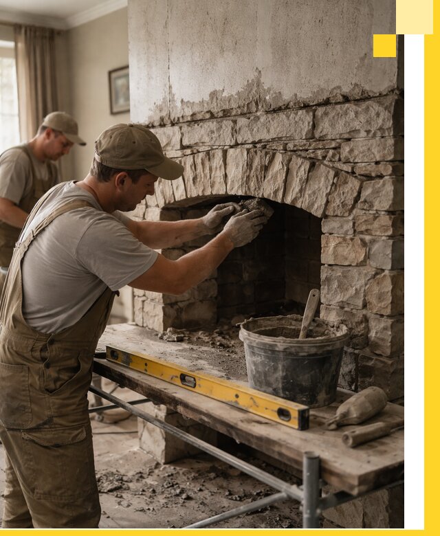 Изготовление каминов под ключ в Павловском Посаде, монтаж и отделка