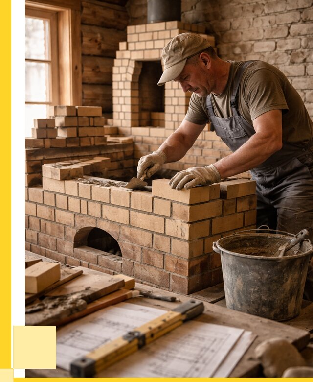 Кладка печей из кирпича в Павловском Посаде цены от 30486 р. - ЭриданПвл