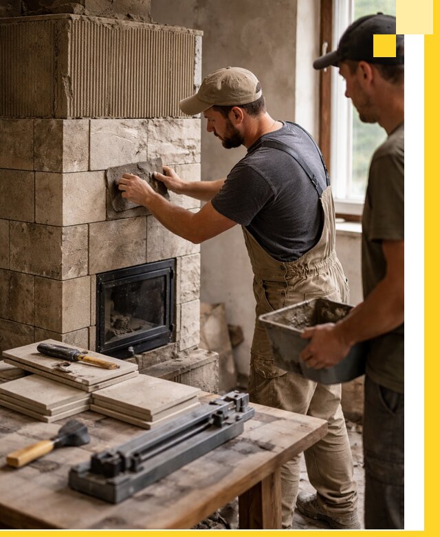 Профессиональная облицовка печей в Павловском Посаде: керамика и камень