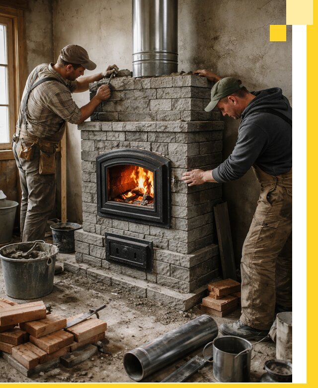 Производство, поставка и монтаж дровяных печей в Павловском Посаде