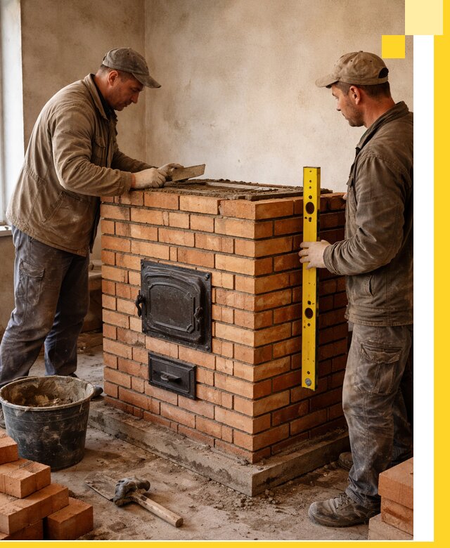 Отопительные печи под ключ в Павловском Посаде, установка и сборка