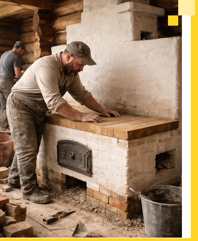 Проектирование и установка русской печи с лежанкой в Павловском Посаде