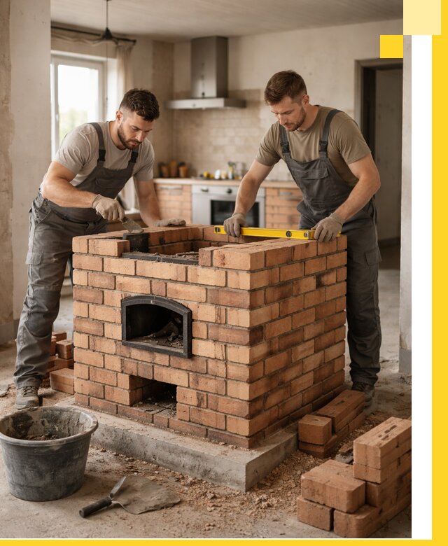 Установка и монтаж печей в частном доме в Павловском Посаде под ключ