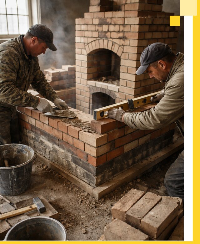 Изготовление и монтаж печей и каминов из кирпича в Павловском Посаде