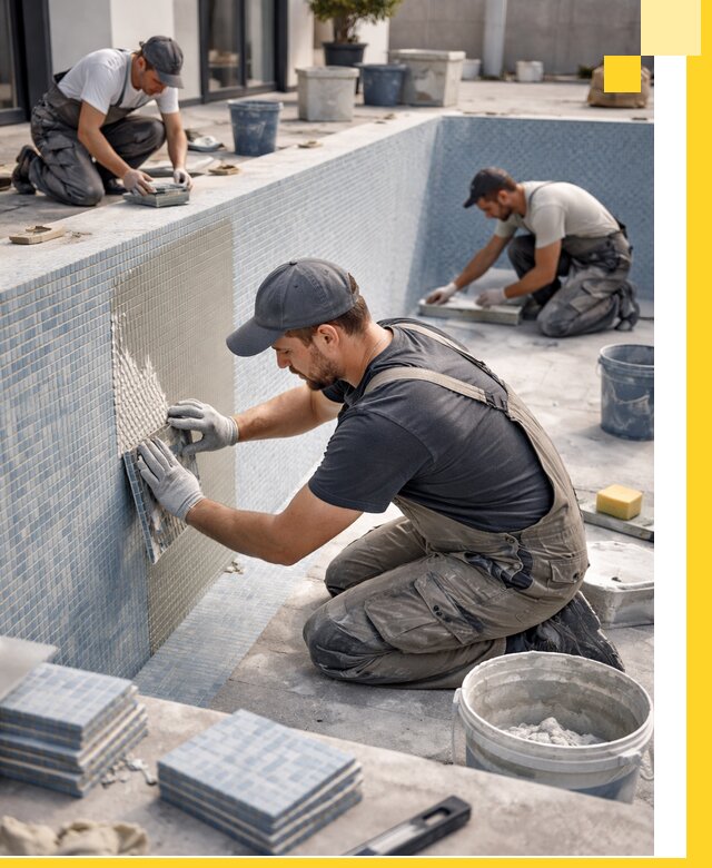 Облицовка бассейнов в Павловском Посаде плитка мозаика гидроизоляция