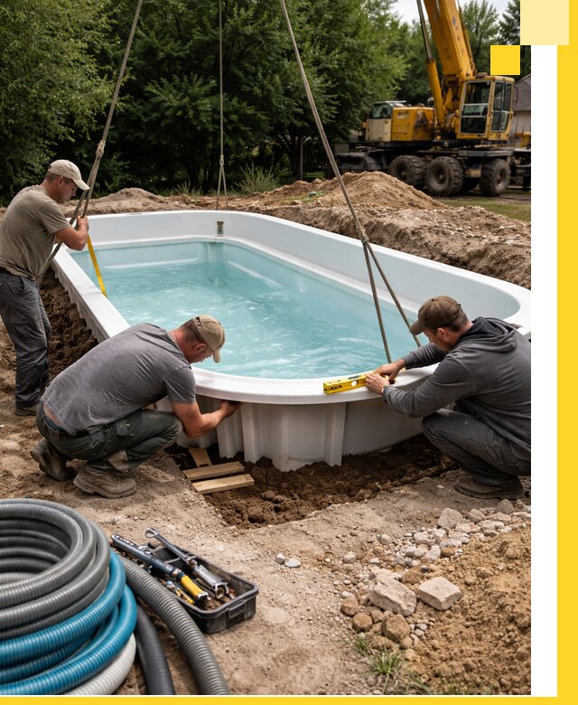 Установка и монтаж композитных бассейнов под ключ в Павловском Посаде