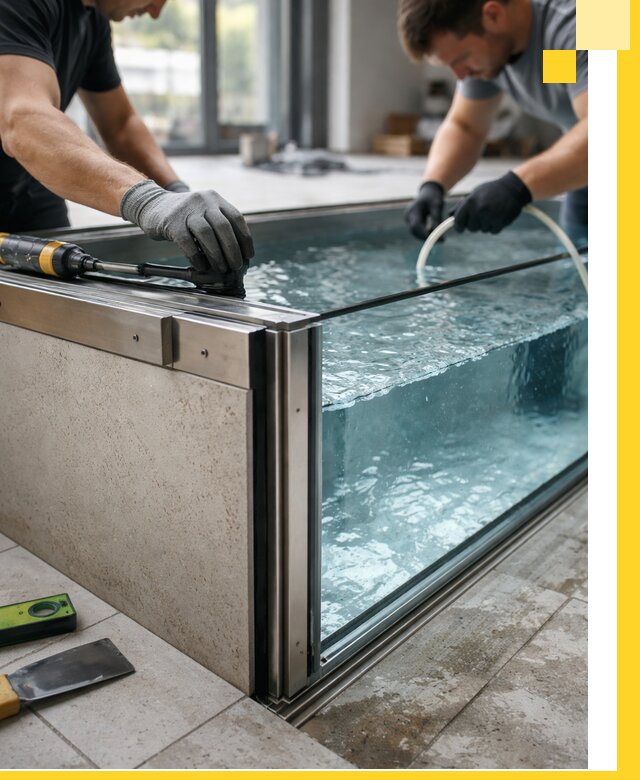 Проектирование и монтаж стеклянных бассейнов в Павловском Посаде