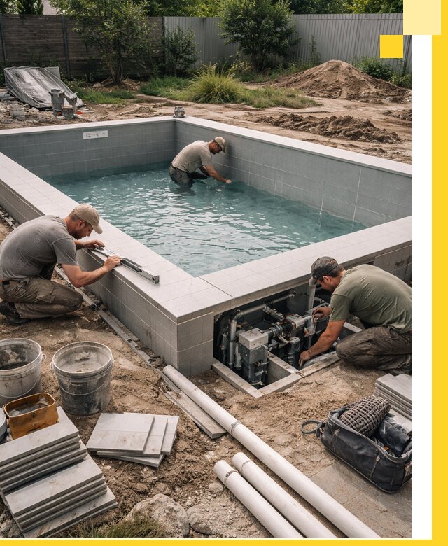 Строительство и монтаж бассейнов для дачи под ключ в Павловском Посаде