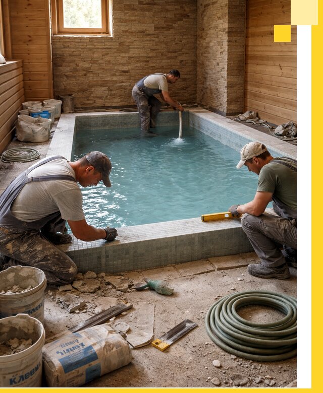 Проектирование и строительство бассейнов для бани в Павловском Посаде