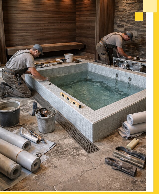 Установка и строительство бассейнов для сауны в Павловском Посаде