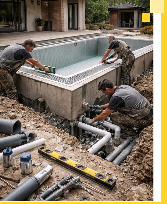 Строительство переливных бассейнов в Павловском Посаде под ключ