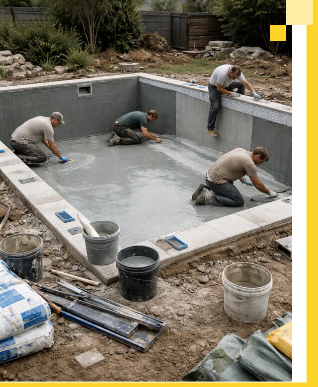 Изготовление и монтаж чаши бассейна под ключ в Павловском Посаде