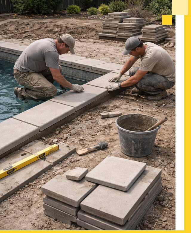Установка и изготовление копингового камня для бассейнов в Павловском Посаде