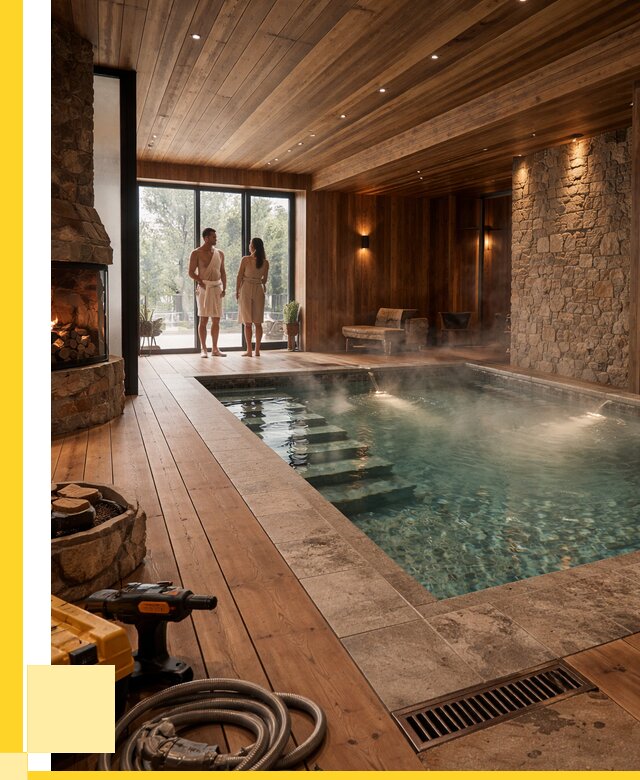 Проекты бань с бассейном под ключ в Павловском Посаде от 76215 р., ЭриданПвл