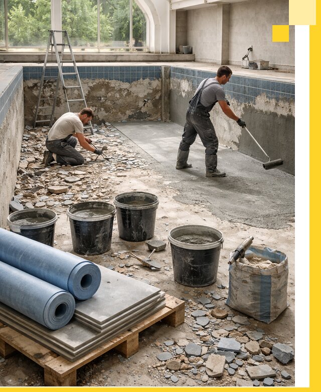 Реконструкция бассейнов в Павловском Посаде: ремонт, гидроизоляция