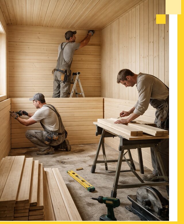 Обшивка саун в Павловском Посаде из натуральной древесины под ключ