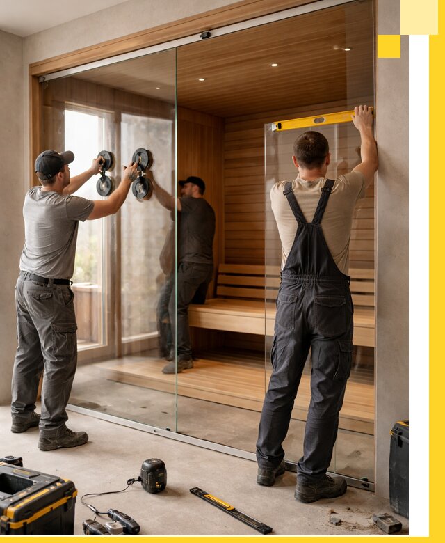 Производство и монтаж стеклянных саун под ключ в Павловском Посаде