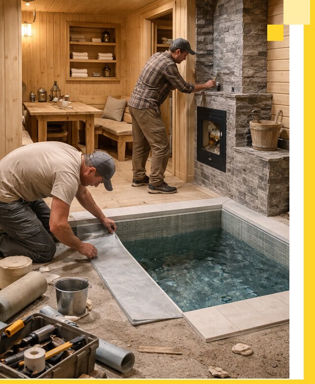 Строительство бань с комнатой отдыха под ключ в Павловском Посаде