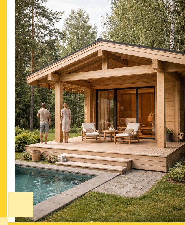 Бани с террасой под ключ в Павловском Посаде от 609720 р. | ЭриданПвл