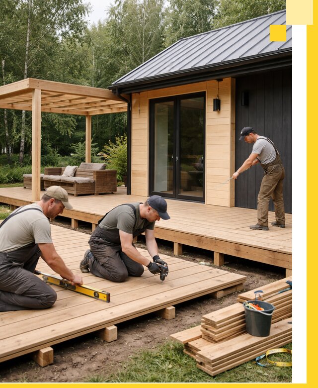 Строительство бань с террасой и бассейном под ключ в Павловском Посаде