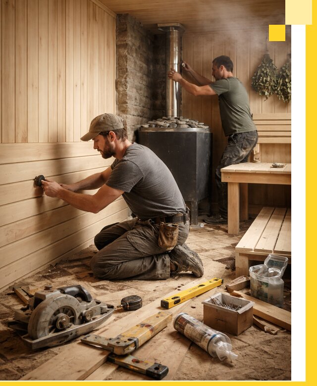 Полное строительство и оснащение парных под ключ в Павловском Посаде