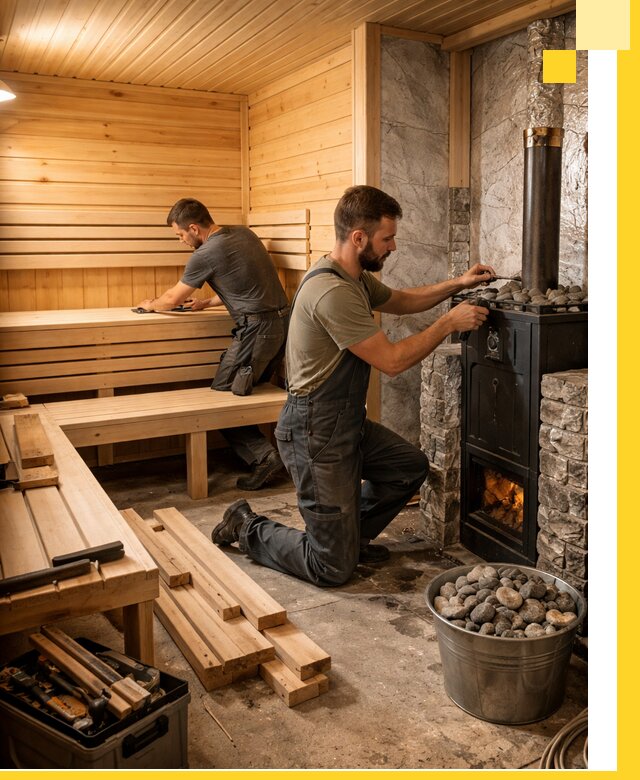 Дизайн и строительство интерьеров бань под ключ в Павловском Посаде