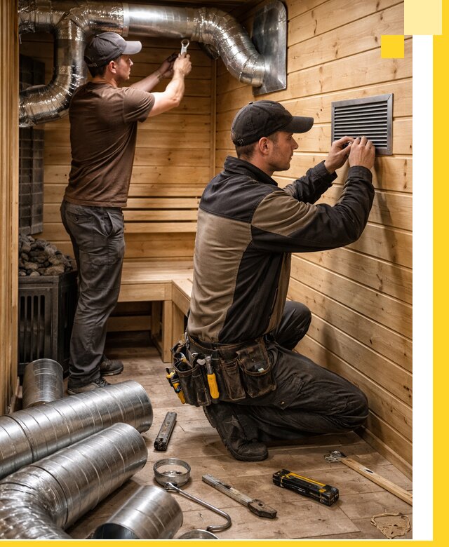 Проектирование и монтаж вентиляции бани в Павловском Посаде под ключ