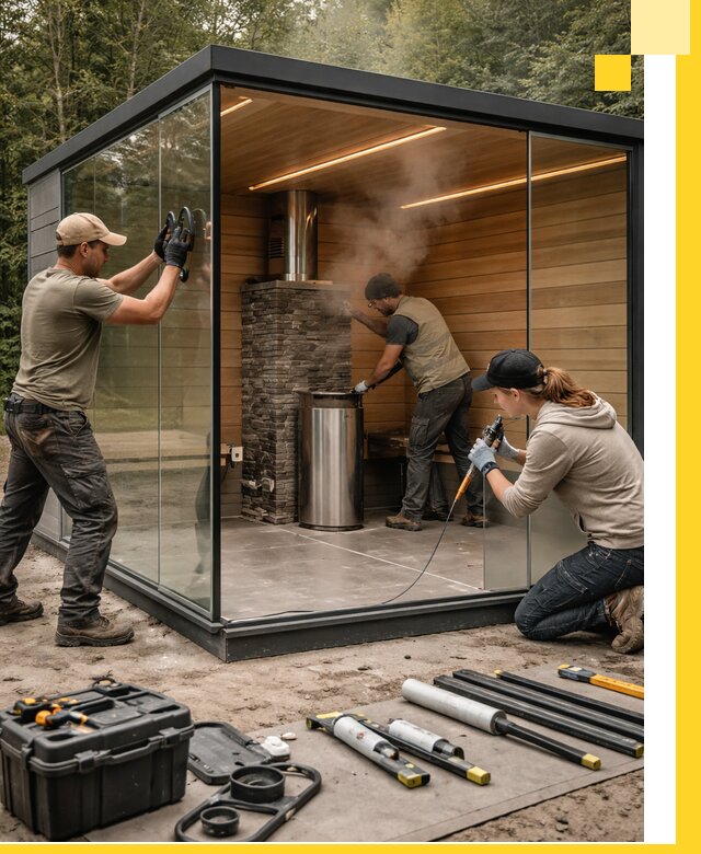 Проектирование и строительство стеклянных бань в Павловском Посаде