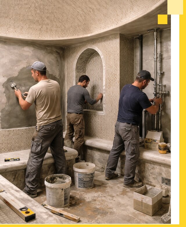 Профессиональный монтаж хамамов под ключ в Павловском Посаде с гарантией