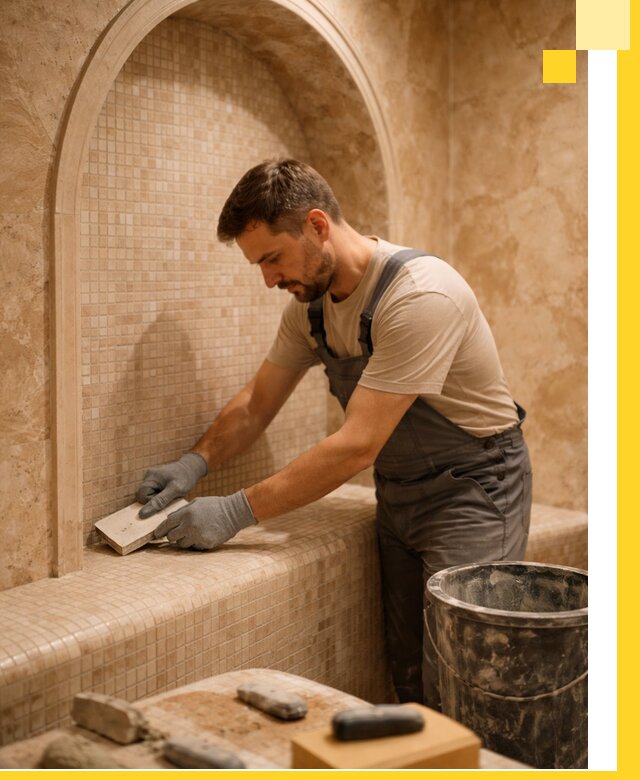 Профессиональная отделка хамамов с мозаикой под ключ в Павловском Посаде