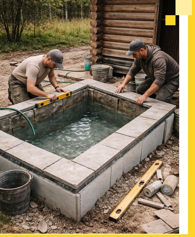 Изготовление и установка холодных купелей под ключ в Павловском Посаде